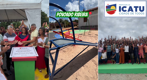 Prefeito Walace Azevedo inaugura praça no povoado Ribeira, zona rural de Icatu